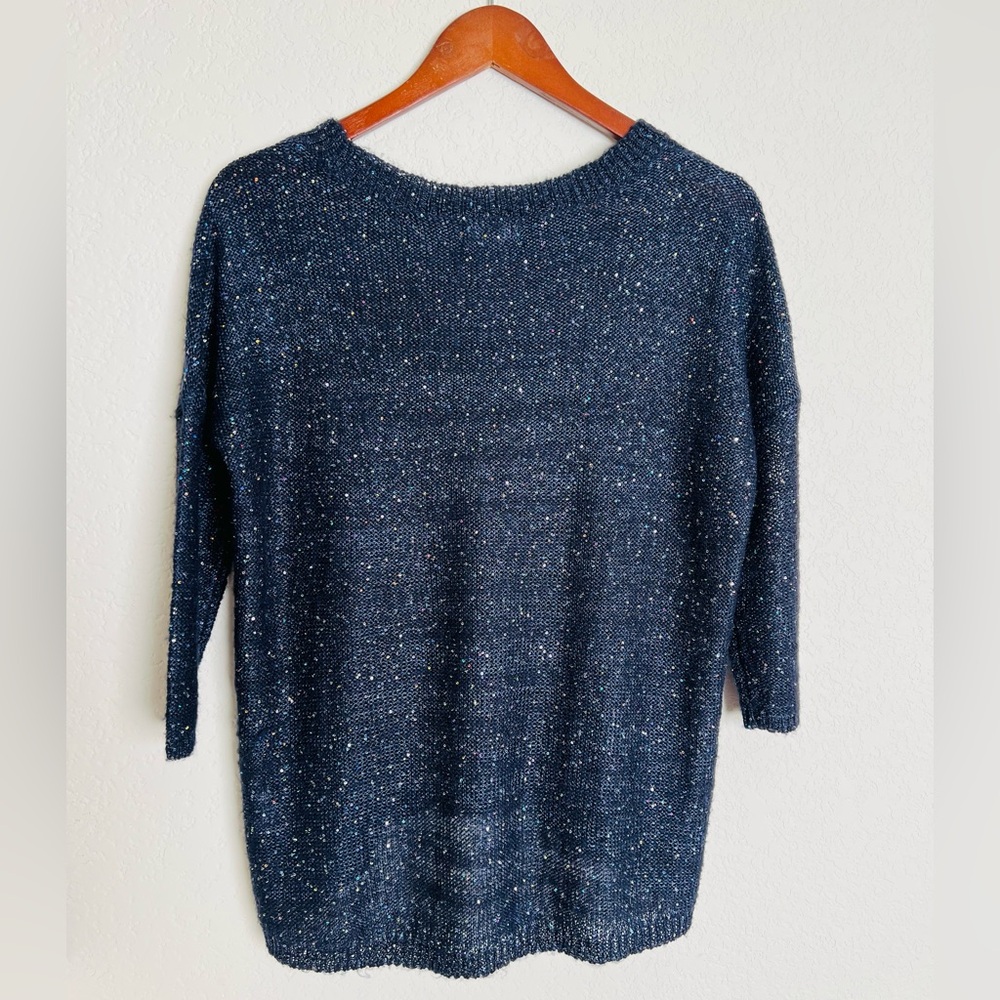 Well cared for, deep navy blue with sequin accents sweater by A.N.A size M